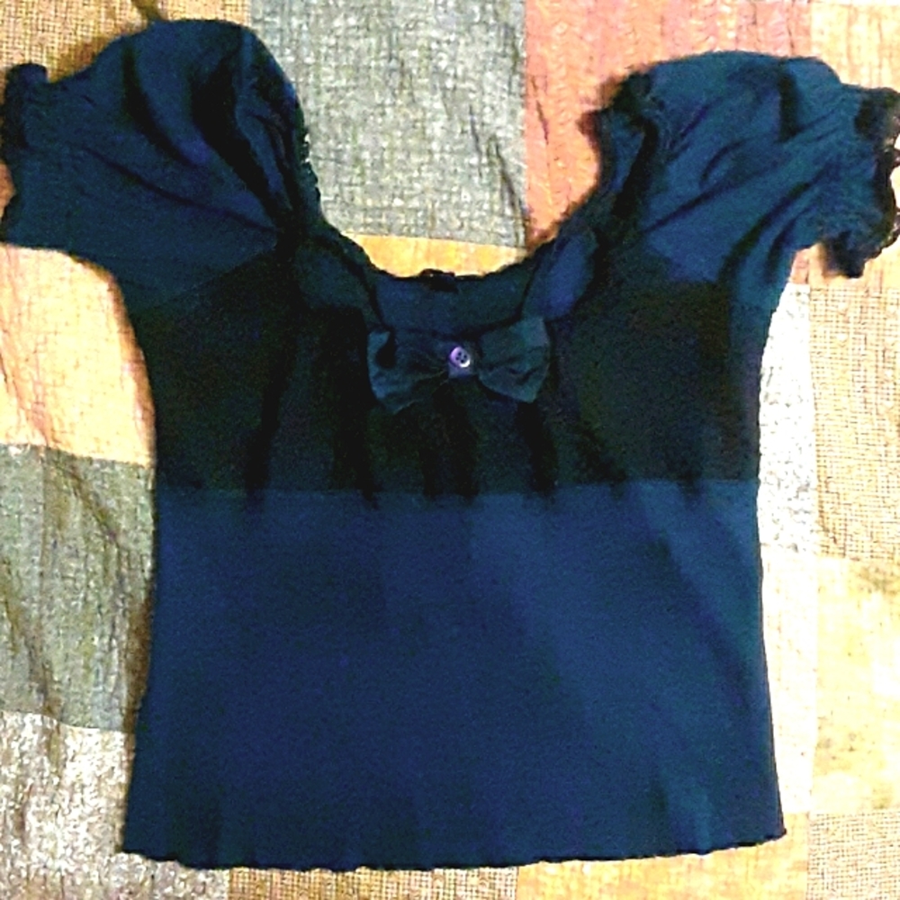 Gothic lolita-styled peasant blouse